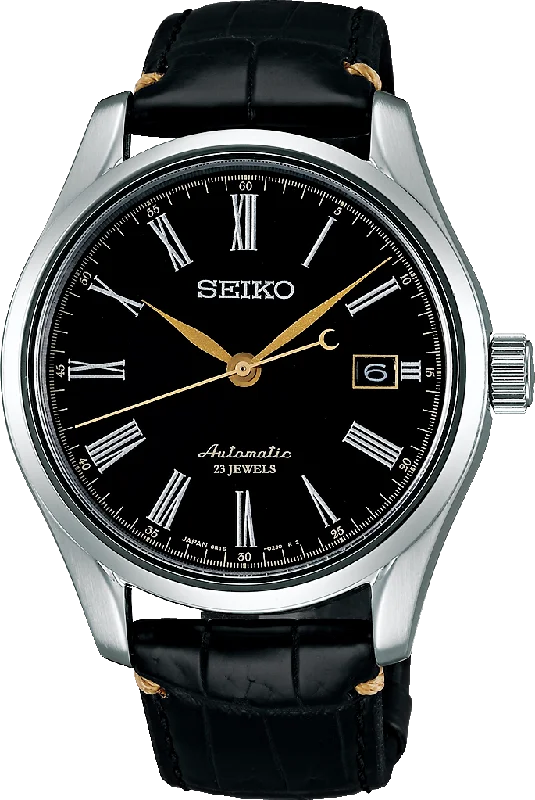 luxury smartwatch with fitness tracking-Seiko Presage Craftsmanship Series Mechanical Automatic Black Urashi Print Dial SARX029