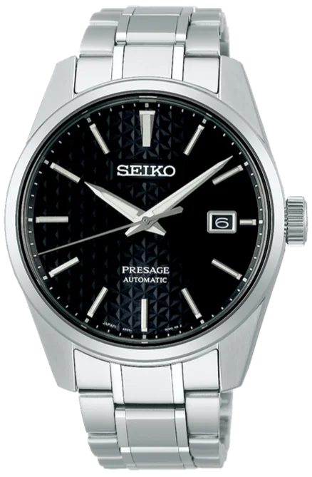 smartwatch with digital fitness tracking-Seiko Presage Prestige Line Sharp Edged Series Automatic Black-Dial SPB203 (SARX083)