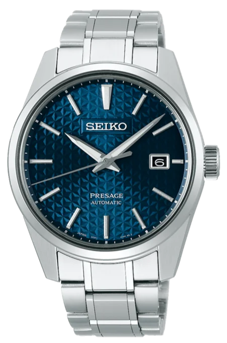 solar-powered diving wristwatch-Seiko Presage Prestige Line Sharp Edged Series Automatic Blue SPB167 (SARX077)