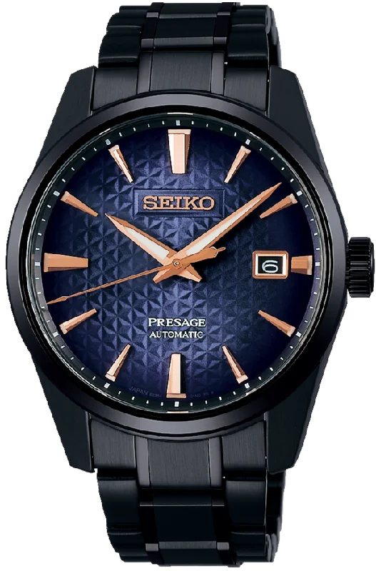 classic analog wristwatch with date function-Seiko Presage Sharp Edged Series Automatic Limited Edition "Akebono" SPB363