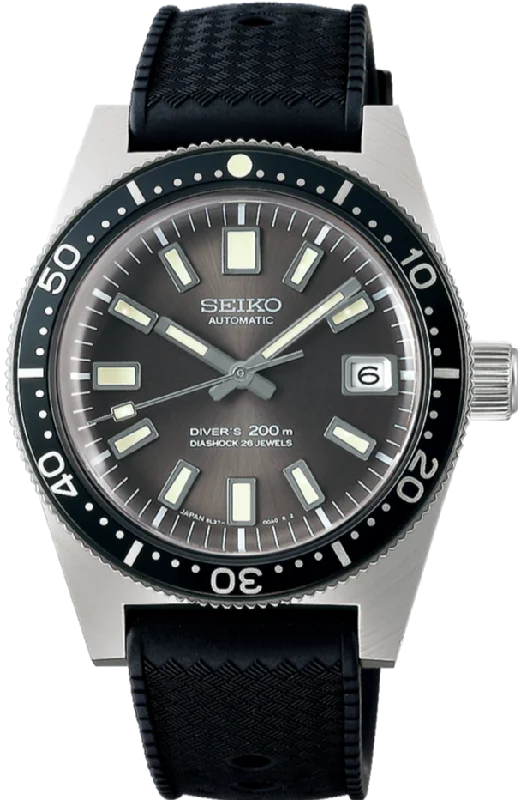 men’s leather strap luxury chronograph-Seiko Prospex Automatic 1965 Mechanical Diver's Watch 62MAS Re-Creation Limited Edition SBEN003 (SJE093)