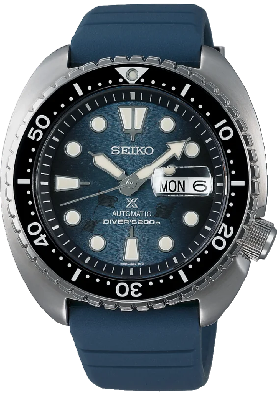 men’s automatic watch with leather strap-Seiko Prospex Automatic Diver 2022 "Save the Ocean" Manta Ray King Turtle SRPF77