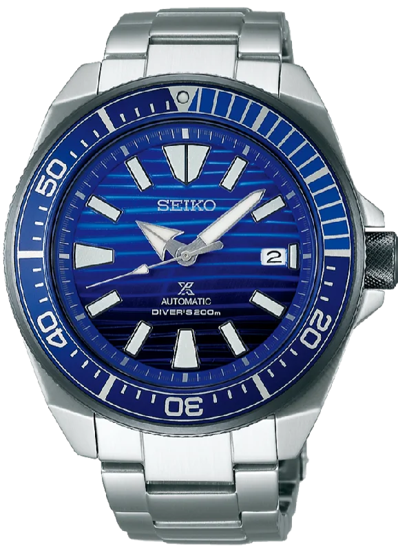 advanced health monitoring smartwatch-Seiko Prospex Automatic 200M Diver "Save the Ocean" Blue Samurai SRPC93