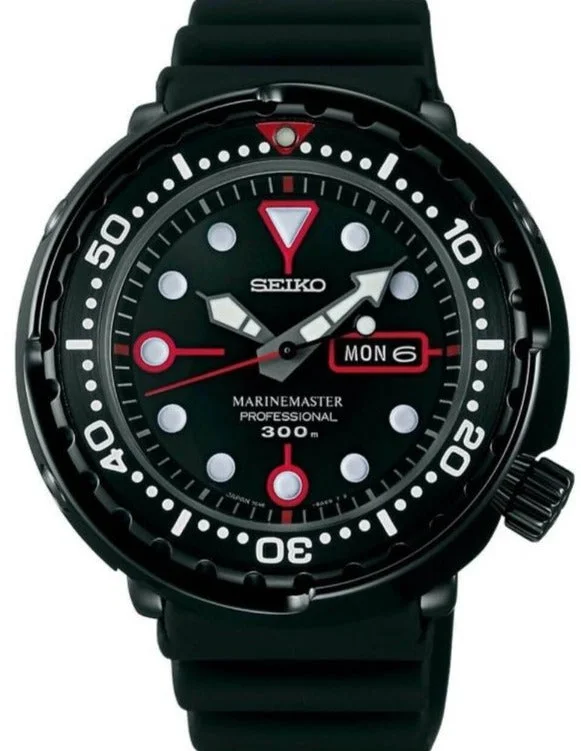 smartwatch with fitness metrics tracking-Seiko Prospex Marine Master Quartz Professional 300M Diver Golgo 13 Limited Edition Tuna SBBN023