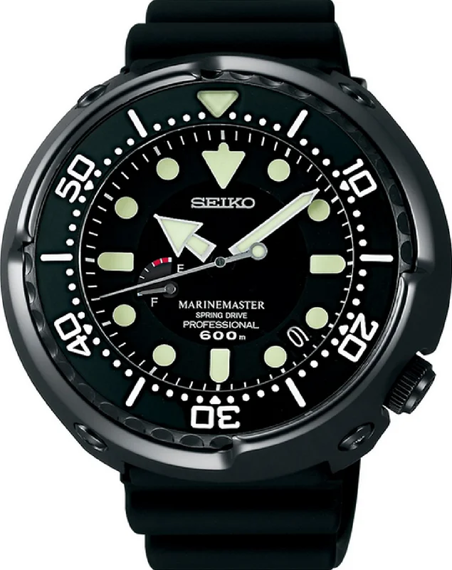 men’s luxury leather strap wristwatch-Seiko Prospex Marine Master Spring Drive Professional 600M Diver Tuna Can SBDB009