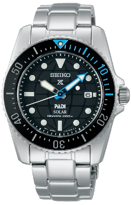 men’s ceramic bezel luxury watch-Seiko Prospex X Padi Compact Solar Scuba Diver SNE575 (SBDN073)