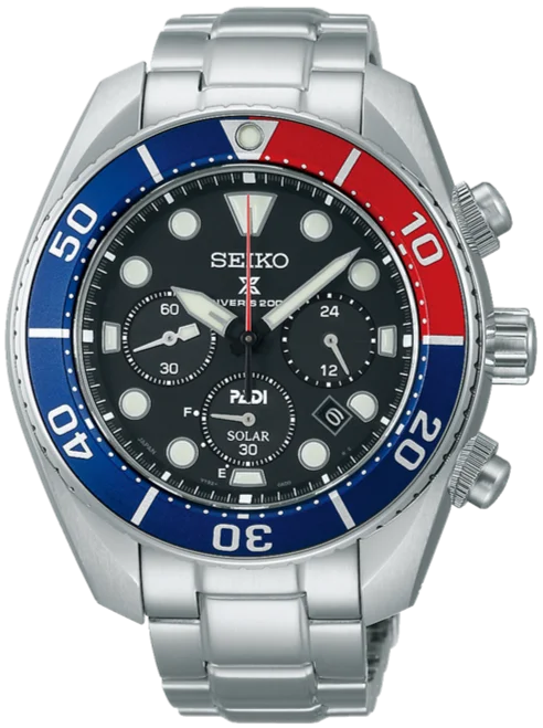 smartwatch with fitness progress insights-Seiko Prospex X Padi Solar Chronograph 200M Diver Scuba Special Edition SSC795 (SBDL067)