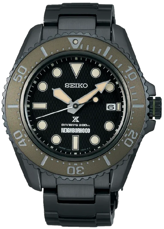 men’s casual analog wristwatch-Seiko X NEIGHBORHOOD 2023 Prospex Solar Diver Scuba Limited Edition SBDJ059