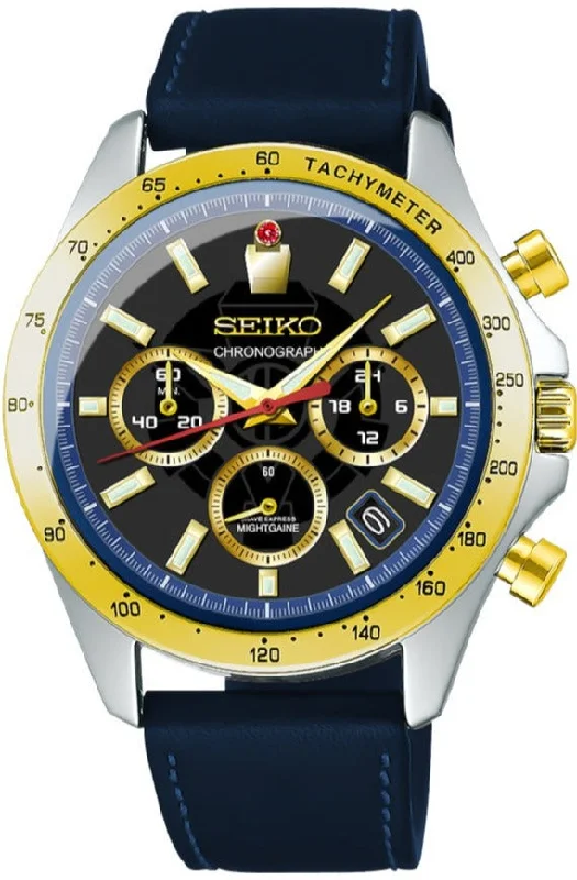 solar-powered smartwatch with fitness tracker-Seiko X The Brave Express Might Gaine 30th Anniversary Collaboration Limited Edition Quartz Chronograph - PREORDER