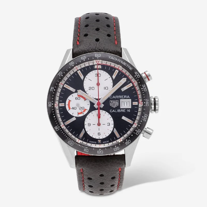 men’s smart casual quartz watch-Tag Heuer Carrera Chronograph Stainless Steel Automatic Men's Watch CV201AP.FC6429