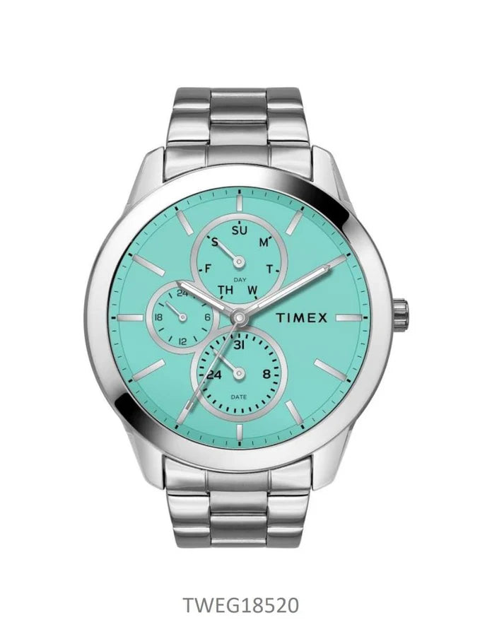 smartwatch with oxygen saturation monitor-Timex Full Appliques Tiffany Blue dial Men's Watch TWEG18520