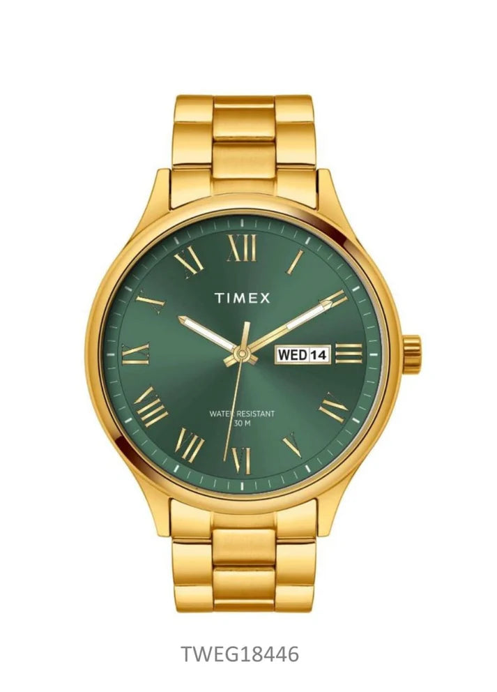 men’s automatic sports wristwatch-Timex Full Roman Green 43mm Dial Astrological Men's Watch TWEG18446