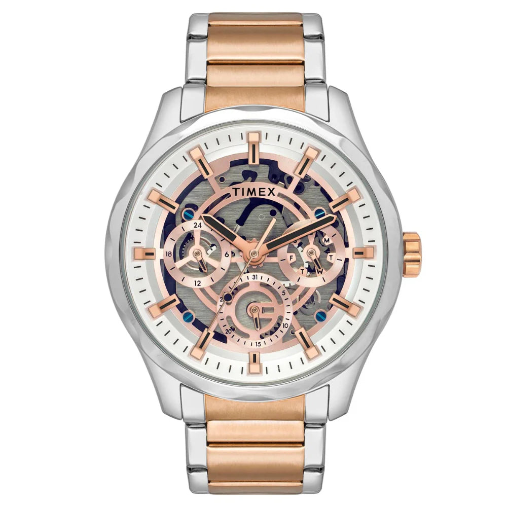 men’s wristwatch with sapphire crystal-Timex Men Rose Gold Round Dial Analog Watch - TW0TG7629