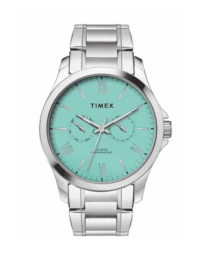 smart watch with AI-based fitness analysis-Timex Roman with Appliques Tiffany Blue dial Men's Watch TW000X141