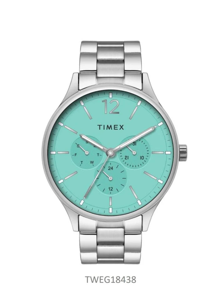 smartwatch with health insights and tips-Timex Tiffany Blue Round Dial Men's Watch TWEG18438