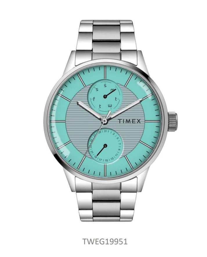 vintage men’s stainless steel wristwatch-Timex Tiffany Blue Round Dial Men's Watch TWEG19951