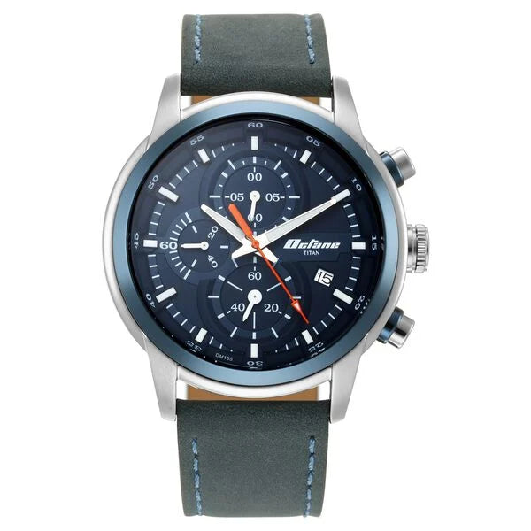 men’s vintage mechanical wristwatch-Titan Octane Blue Dial Chronograph Watch for Men 90086kl01