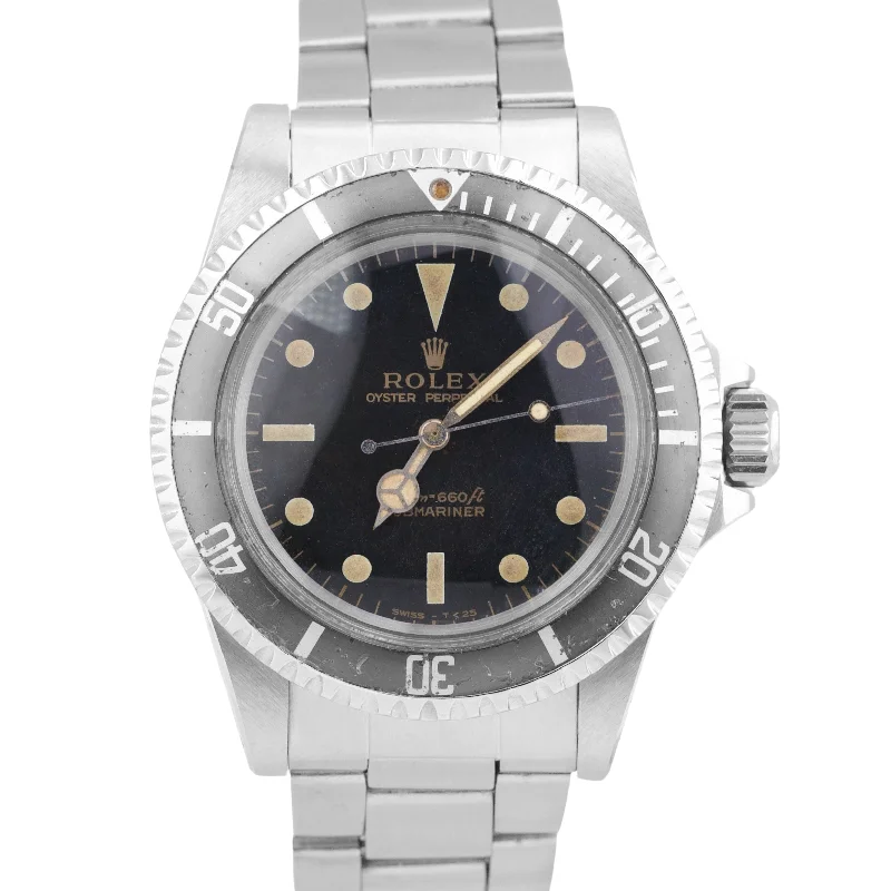 men’s rugged digital chronograph watch-VINTAGE 1966 Rolex Submariner No-Date GILT DIAL 40mm Steel Automatic 5513 Watch